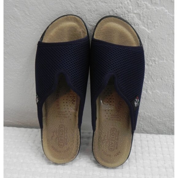 Fly Flot Blue Mesh Slide Sandals Women’s Anti-Shock Wedge Slip On Size EU 37 US - Picture 6 of 10